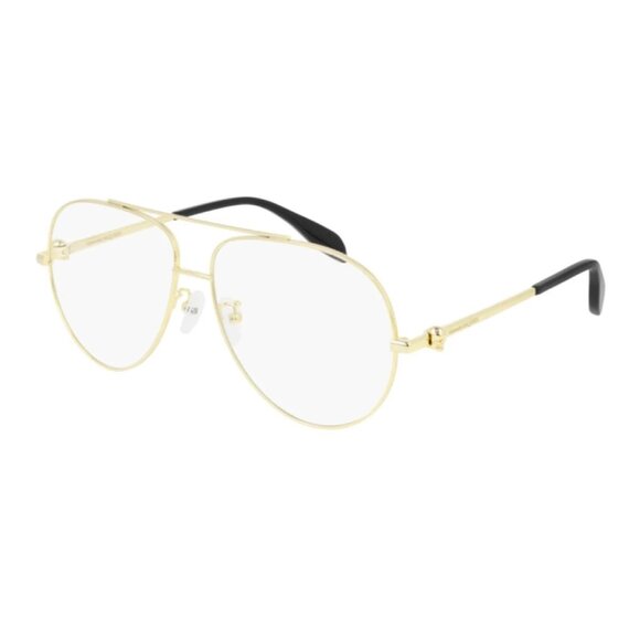 NEW ALEXANDER MCQUEEN EYEGLASSES GOLD UNISEX AVIATOR EYEWEAR - Picture 1 of 3